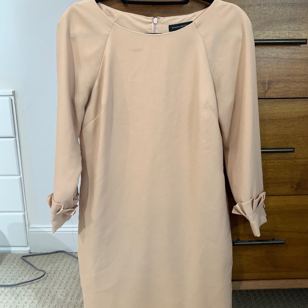 Tan sheath dress